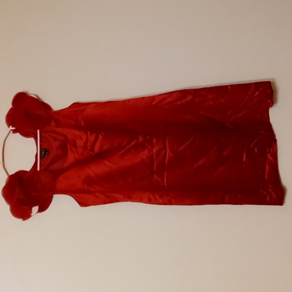 Red Ruffle Sleeveless Knee Length Ann Taylor Petite Dress 6P - Picture 3 of 3